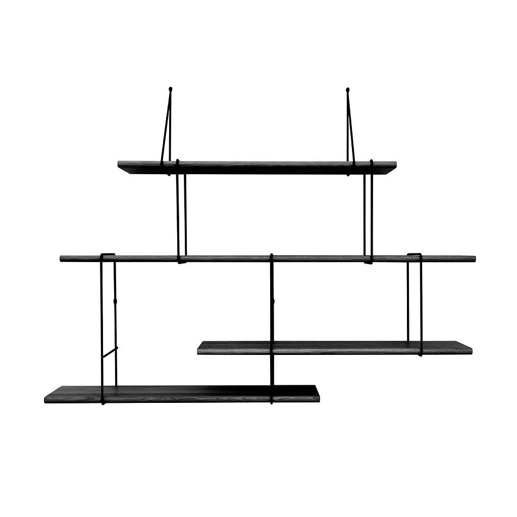 Link shelf set 2 black / black