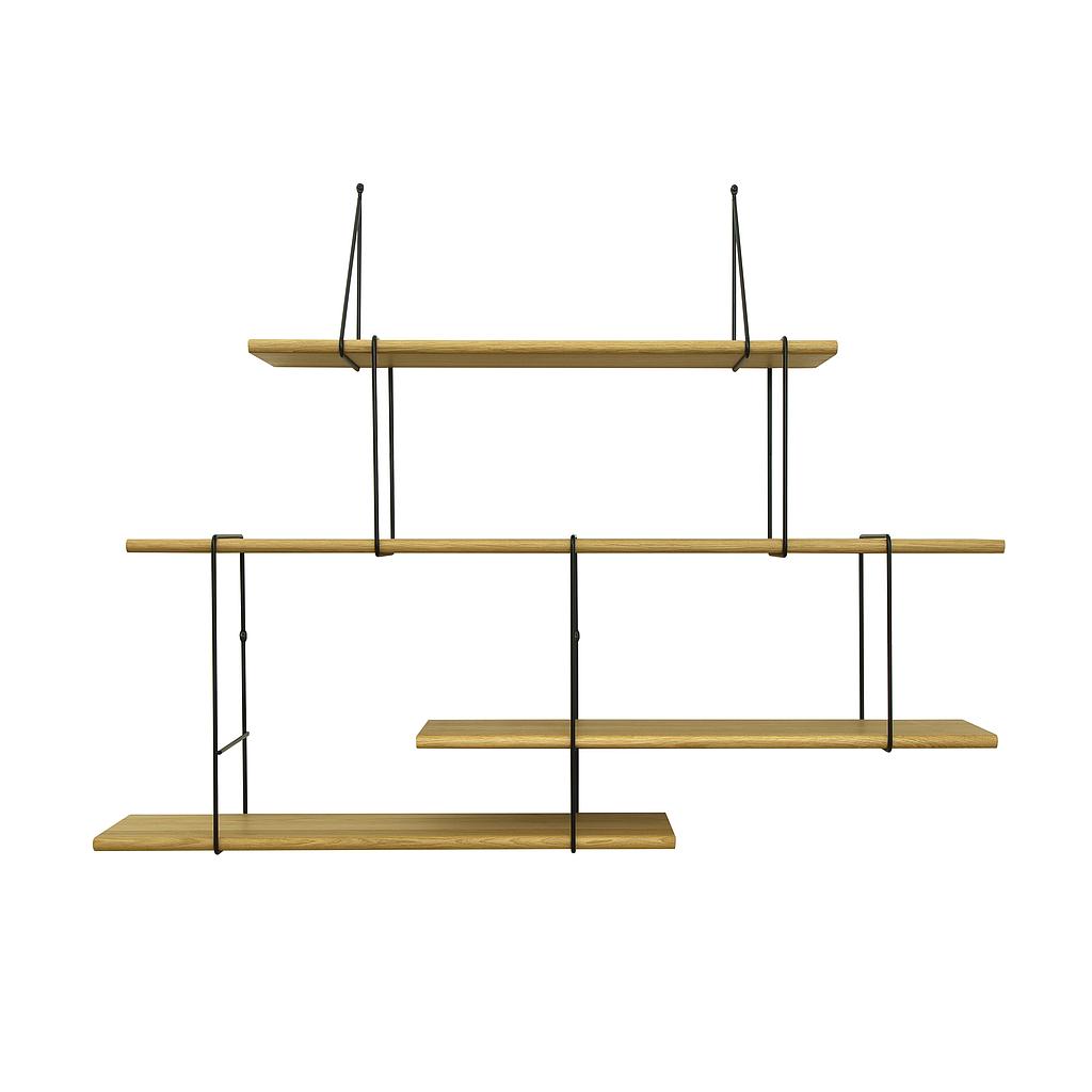 Link shelf set 2 oak / black