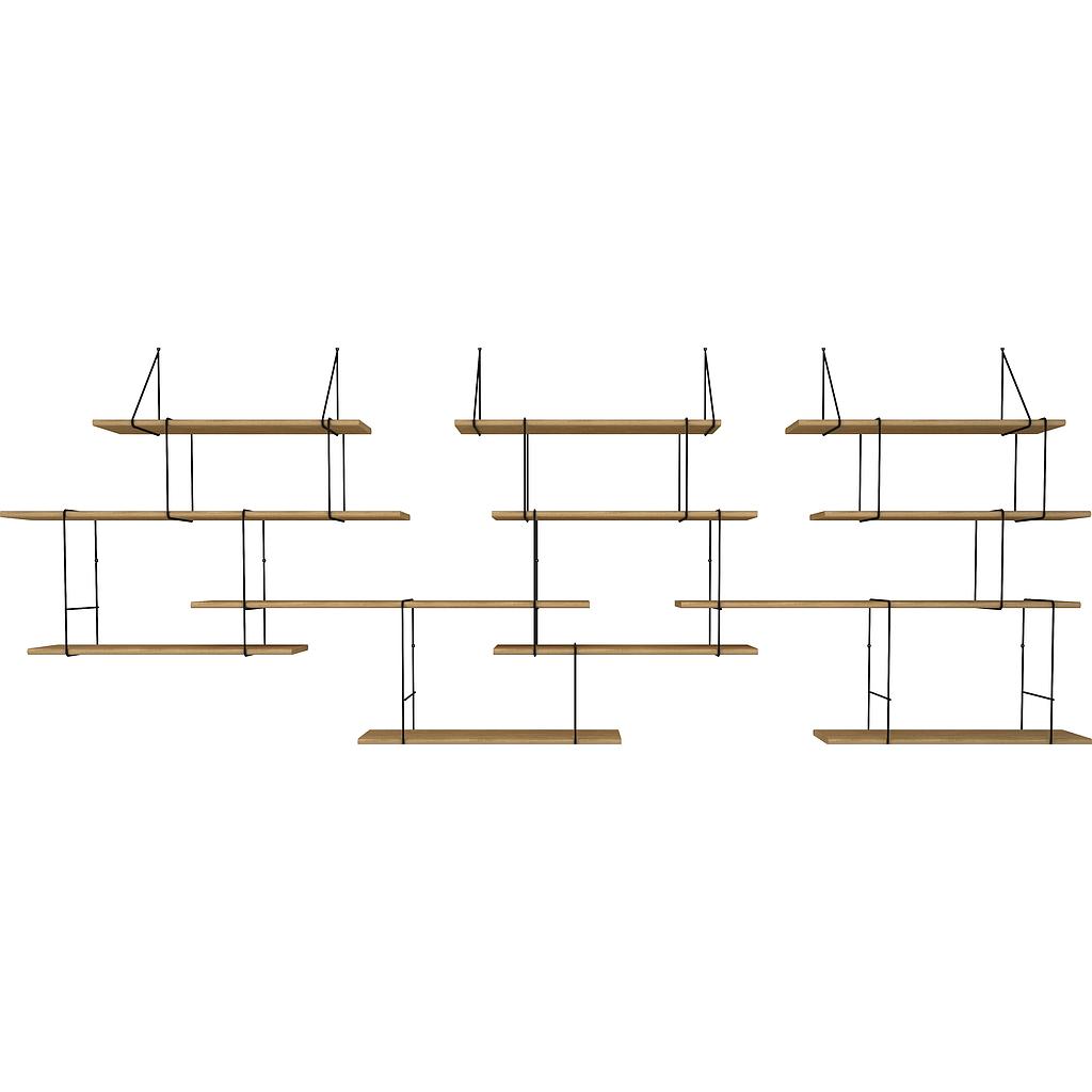 Trio link shelf oak / black