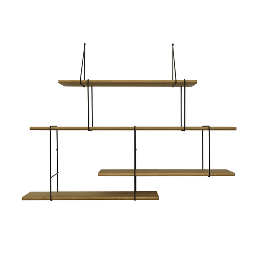 Link shelf set 2 walnut/black
