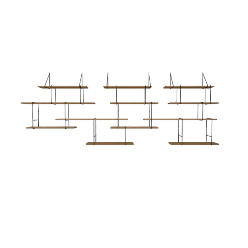 Trio link shelf walnut / black